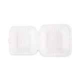 Boardwalk® Bagasse Food Containers, Hinged-Lid, 1-Compartment 6 x 6 x 3.19, White, Sugarcane, 125/Sleeve, 4 Sleeves/Carton (BWKHINGEWF1CM6) Case of 500