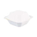 Boardwalk® Bagasse Food Containers, Hinged-Lid, 1-Compartment 6 x 6 x 3.19, White, Sugarcane, 125/Sleeve, 4 Sleeves/Carton (BWKHINGEWF1CM6) Case of 500