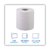Boardwalk® 2-Ply Toilet Tissue, Septic Safe, White, 125 ft Roll Length, 500 Sheets/Roll, 96 Rolls/Carton (BWK6180) Case of 96