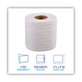 Boardwalk® 2-Ply Toilet Tissue, Standard, Septic Safe, White, 4 x 3, 500 Sheets/Roll, 96 Rolls/Carton (BWK6145) Case of 96
