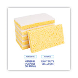 Boardwalk® Scrubbing Sponge, Light Duty, 3.6 x 6.1, 0.7" Thick, Yellow/White, Individually Wrapped, 20/Carton (BWK16320) Case of 20
