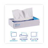 Boardwalk® Office Packs Facial Tissue, 2-Ply, White, Flat Box, 100 Sheets/Box, 30 Boxes/Carton (BWK6500B) Case of 30