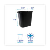 Boardwalk® Soft-Sided Wastebasket, 14 qt, Plastic, Black (BWK14QTWBBLA) Each