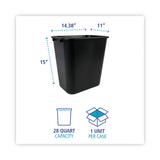 Boardwalk® Soft-Sided Wastebasket, 28 qt, Plastic, Black (BWK28QTWBBLA) Each
