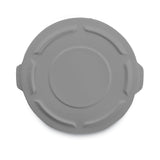 Rubbermaid® Commercial BRUTE Self-Draining Flat Top Lids for 55 gal Round BRUTE Containers, 26.75" Diameter, Gray (RCP265400GY) Each