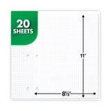 Mead® Graph Paper Tablet, 3-Hole, 8.5 x 11, Quadrille: 4 sq/in, 20 Sheets/Pad, 12 Pads/Pack (MEA19010) 1 Pad