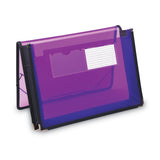 Smead™ Poly Wallets, 2.25" Expansion, 1 Section, Elastic Cord Closure, Letter Size, Translucent Purple (SMD71952) Each