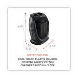 Alera® Ceramic Heater, 1,500 W, 7.12 x 5.87 x 8.75, Black (ALEHECH09) Each