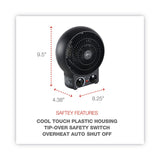 Alera® Heater Fan, 1,500 W, 8.25 x 4.37 x 9.5, Black (ALEHEFF10B) Each