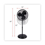 Alera® 16" 3-Speed Oscillating Pedestal Stand Fan, Metal, Plastic, Black (ALEFANP16B) Each