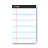 Universal® Premium Ruled Writing Pads with Heavy-Duty Back, Narrow Rule, Black Headband, 50 White 5 x 8 Sheets, 6/Pack (UNV56300) Pack of 6