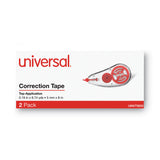 Universal® Correction Tape Dispenser, Non-Refillable, Transparent Red Applicator, 0.2" x 315", 2/Pack (UNV75602) Pack of 2