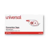 Universal® Side-Application Correction Tape, Transparent Gray/Red Applicator, 0.2" x 393", 2/Pack (UNV75609) Pack of 2