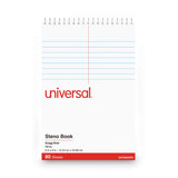 Universal® Steno Pads, Gregg Rule, Red Cover, 80 White 6 x 9 Sheets, 6/Pack (UNV96920PK) Pack of 6