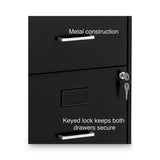 Alera® Soho Vertical File Cabinet, 2 Drawers: File/File, Letter, Black, 14" x 18" x 24.1" (ALESVF1824BL) Each