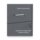 Alera® Soho Vertical File Cabinet, 2 Drawers: File/File, Letter, Charcoal, 14" x 18" x 24.1" (ALESVF1824CH) Each