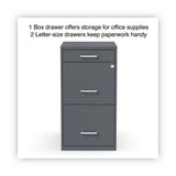 Alera® Soho Vertical File Cabinet, 3 Drawers: Pencil/File/File, Letter, Charcoal, 14" x 18" x 26.9" (ALESVF1827CH) Each