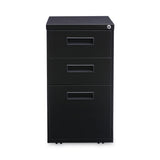 Alera® File Pedestal, Left or Right, 3-Drawers: Box/Box/File, Legal/Letter, Black, 14.96" x 19.29" x 27.75" (ALEPABBFBL) Each
