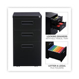Alera® File Pedestal, Left or Right, 3-Drawers: Box/Box/File, Legal/Letter, Black, 14.96" x 19.29" x 27.75" (ALEPABBFBL) Each