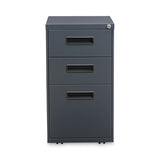Alera® File Pedestal, Left or Right, 3-Drawers: Box/Box/File, Legal/Letter, Charcoal, 14.96" x 19.29" x 27.75" (ALEPABBFCH) Each