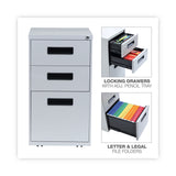 Alera® File Pedestal, Left or Right, 3-Drawers: Box/Box/File, Legal/Letter, Light Gray, 14.96" x 19.29" x 27.75" (ALEPABBFLG) Each