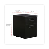 Alera® File Pedestal, Left or Right, 2-Drawers: Box/File, Legal/Letter, Black, 14.96" x 19.29" x 21.65" (ALEPABFBL) Each