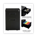 Alera® File Pedestal, Left or Right, 2-Drawers: Box/File, Legal/Letter, Black, 14.96" x 19.29" x 21.65" (ALEPABFBL) Each