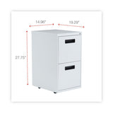 Alera® File Pedestal, Left or Right, 2 Legal/Letter-Size File Drawers, Light Gray, 14.96" x 19.29" x 27.75" (ALEPAFFLG) Each