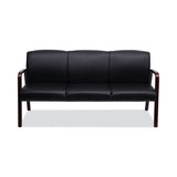 Alera® Alera Reception Lounge WL 3-Seat Sofa, 65.75w x 26d.13 x 33h, Black/Mahogany (ALERL2319M) Each