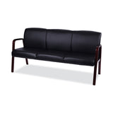 Alera® Alera Reception Lounge WL 3-Seat Sofa, 65.75w x 26d.13 x 33h, Black/Mahogany (ALERL2319M) Each