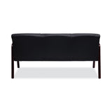Alera® Alera Reception Lounge WL 3-Seat Sofa, 65.75w x 26d.13 x 33h, Black/Mahogany (ALERL2319M) Each