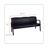Alera® Alera Reception Lounge WL 3-Seat Sofa, 65.75w x 26d.13 x 33h, Black/Mahogany (ALERL2319M) Each