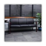 Alera® Alera Reception Lounge WL 3-Seat Sofa, 65.75w x 26d.13 x 33h, Black/Mahogany (ALERL2319M) Each