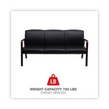 Alera® Alera Reception Lounge WL 3-Seat Sofa, 65.75w x 26d.13 x 33h, Black/Mahogany (ALERL2319M) Each