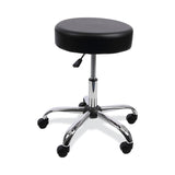 Alera® Height Adjustable Lab Stool, Backless, Supports Up to 275 lb, 19.69" to 24.80" Seat Height, Black Seat, Chrome Base (ALEUS4716) Each