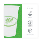 Eco-Products® GreenStripe Renewable and Compostable Cold Cups, 16 oz, Clear, 50/Pack, 20 Packs/Carton (ECOEPCC16GS) Case of 1000