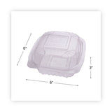 Eco-Products® Clear Clamshell Hinged Food Containers, 6 x 6 x 3, Plastic, 80/Pack, 3 Packs/Carton (ECOEPLC6) Case of 240