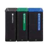 Rubbermaid Sustain Decorative Refuse with Recycling Lid, 15 gal, Metal/Plastic, Black (RCP2078967) Each