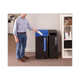 Rubbermaid Sustain Decorative Refuse with Recycling Lid, 15 gal, Metal/Plastic, Black (RCP2078967) Each