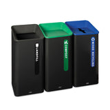 Rubbermaid Sustain Decorative Refuse with Recycling Lid, 23 gal, Metal/Plastic, Black/Green (RCP2078992) Each