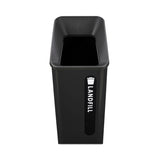 Rubbermaid Sustain Decorative Refuse with Recycling Lid, 15 gal, Metal/Plastic, Black (RCP2078967) Each