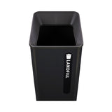 Rubbermaid Sustain Decorative Refuse with Recycling Lid, 23 gal, Metal/Plastic, Black (RCP2078988) Each