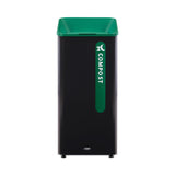 Rubbermaid Sustain Decorative Refuse with Recycling Lid, 23 gal, Metal/Plastic, Black/Green (RCP2078992) Each