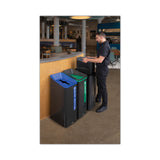 Rubbermaid Sustain Decorative Refuse with Recycling Lid, 15 gal, Metal/Plastic, Black (RCP2078967) Each