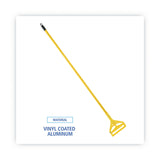 Boardwalk® Quick Change Side-Latch Plastic Mop Head Handle, 60" Aluminum Handle, Yellow (BWK620) Each