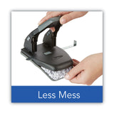 Swingline® 28-Sheet Comfort Handle Steel Two-Hole Punch, 1/4" Holes, Black/Gray (SWI74050) Each