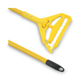 Boardwalk® Quick Change Side-Latch Plastic Mop Head Handle, 60" Aluminum Handle, Yellow (BWK620) Each