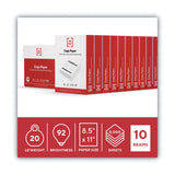 TRU RED Printer Paper, 92 Bright, 20 lb Bond Weight, 8.5 x 11, 500 Sheets/Ream, 10 Reams/Carton (TUD135848) Case of 10