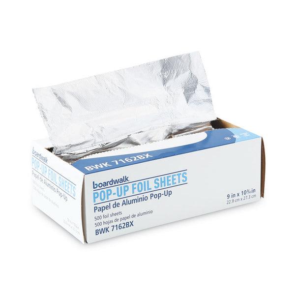 Boardwalk® Standard Aluminum Foil Pop-Up Sheets, 9 x 10.75, 500/Box, 6 Boxes/Carton (BWK7162)