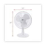 Alera® 12" 3-Speed Oscillating Desk Fan, Plastic, White (ALEFAN122W) Each